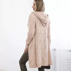 Kesi Neuleet>Zaina hupullinen neuletakki nude