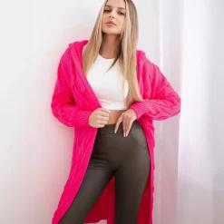JEANS Neuleet>Kesi Zaina hupullinen neuletakki neonpinkki
