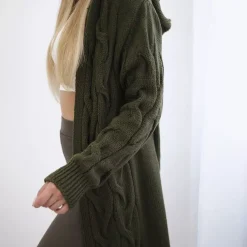 Kesi Neuleet></noscript>Zaina hupullinen neuletakki khaki