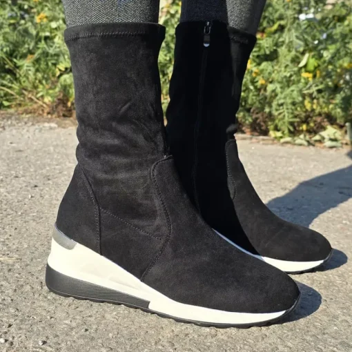 JEANS Kengät>Kiilakorkoiset nilkkurit musta