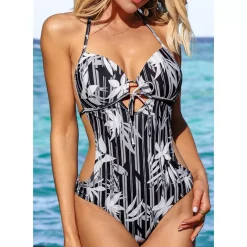 JEANS Uima-asut></noscript>Kuvioitu monokini musta