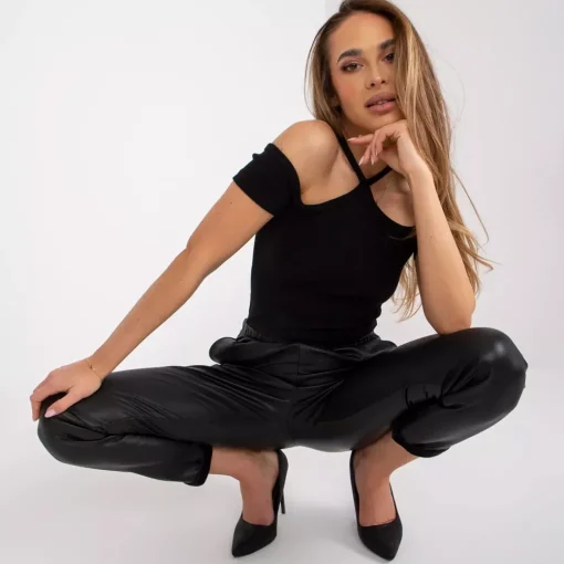 JEANS Housut>Lakerta Harper PU housut musta