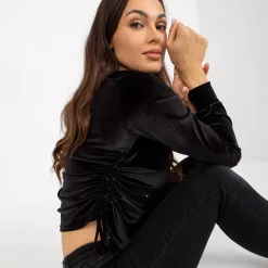 JEANS Pitkähihaiset Paidat>Lakerta Jazlyn velourpaita musta