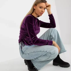 JEANS Pitkähihaiset Paidat></noscript>Lakerta Jazlyn velourpaita violetti