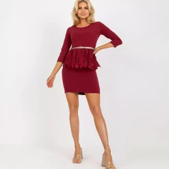 JEANS Minimekot>Lakerta Penelope mekko vyöllä burgundi