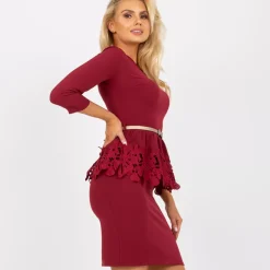 JEANS Minimekot></noscript>Lakerta Penelope mekko vyöllä burgundi