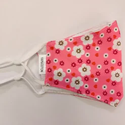 JEANS Kasvosuojat>Lasten säädettävä kasvosuoja kukat/pinkki