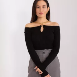 JEANS Pitkähihaiset Paidat></noscript>Lefon Keira superstretch neulospaita musta