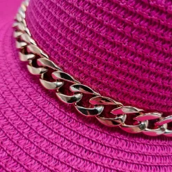 JEANS Kesähatut>Lierihattu kullanvärisellä ketjulla fuksia