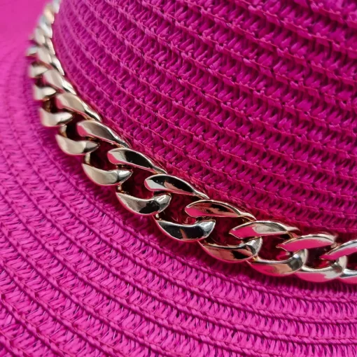 JEANS Kesähatut>Lierihattu kullanvärisellä ketjulla fuksia