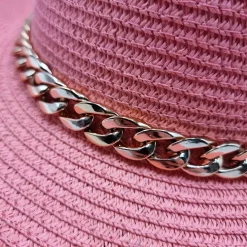 JEANS Kesähatut>Lierihattu kullanvärisellä ketjulla pinkki