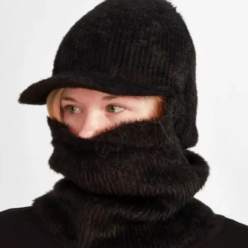 JEANS Talvipäähineet>Lipallinen balaclava pipo musta