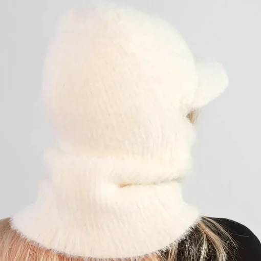 JEANS Talvipäähineet>Lipallinen balaclava pipo valkoinen