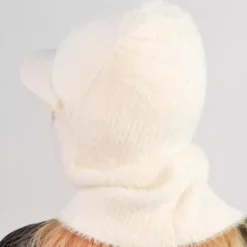 JEANS Talvipäähineet></noscript>Lipallinen balaclava pipo valkoinen