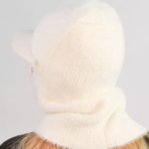 JEANS Talvipäähineet>Lipallinen balaclava pipo valkoinen
