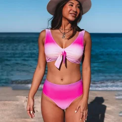 JEANS Uima-asut>Liukuvärjätty bikinisetti pinkki