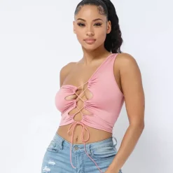 JEANS Lyhythihaiset Paidat Ja Topit>Love J Reea toppi tumma roosa