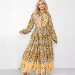 JEANS Maksimekot>Malkaa Bohemia maksimekko mustard