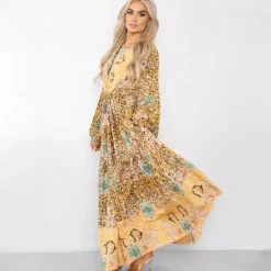 JEANS Maksimekot>Malkaa Bohemia maksimekko mustard