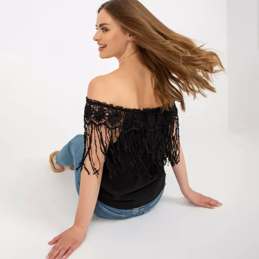 JEANS Lyhythihaiset Paidat Ja Topit>MF Anastasia paita musta