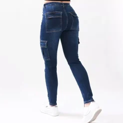 JEANS Farkut></noscript>Miss Bon Cargo stretchfarkut t.sininen