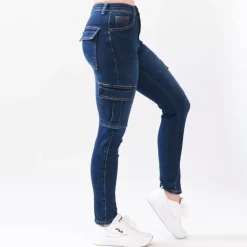 JEANS Farkut></noscript>Miss Bon Cargo stretchfarkut t.sininen