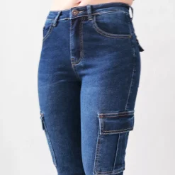 JEANS Farkut></noscript>Miss Bon Cargo stretchfarkut t.sininen