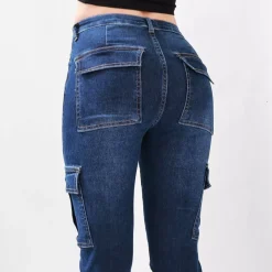 JEANS Farkut></noscript>Miss Bon Cargo stretchfarkut t.sininen