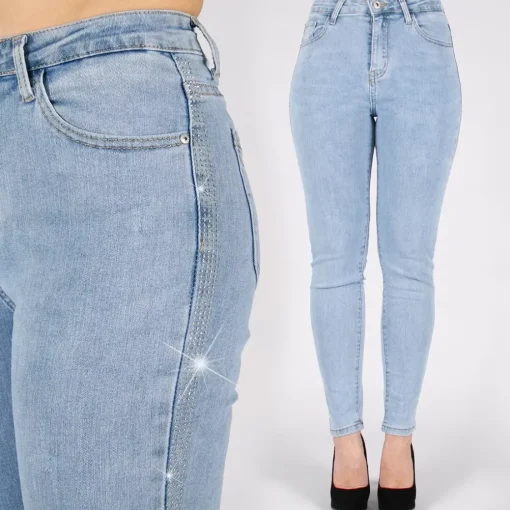 JEANS Farkut>Miss Bon Glamorous stretchfarkut vaaleansininen