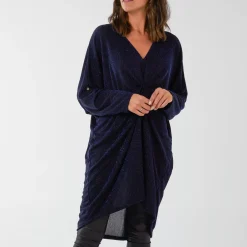 JEANS Tunikat | Plus!>Mizumi Malinka Lurex solmutunika navy