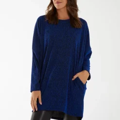 JEANS Pitkähihaiset Paidat>Mizumi Melika Lurex tunika sininen