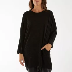 JEANS Pitkähihaiset Paidat>Mizumi Melika Lurex tunika musta
