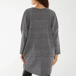 JEANS Pitkähihaiset Paidat>Mizumi Melika Lurex tunika hopea