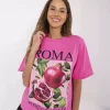 JEANS Lyhythihaiset Paidat Ja Topit>Moda Italy Roma t-paita pinkki