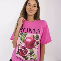 JEANS Lyhythihaiset Paidat Ja Topit>Moda Italy Roma t-paita pinkki