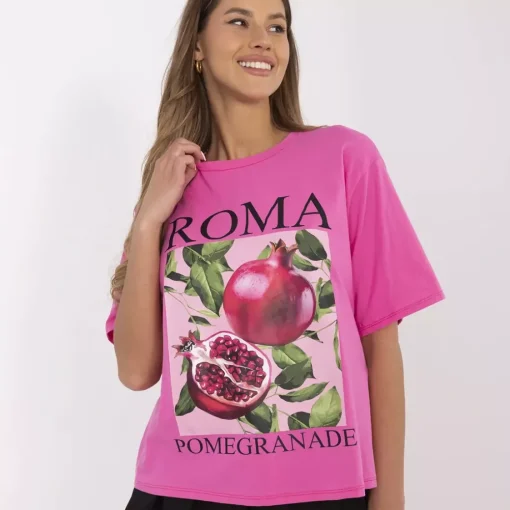 JEANS Lyhythihaiset Paidat Ja Topit>Moda Italy Roma t-paita pinkki
