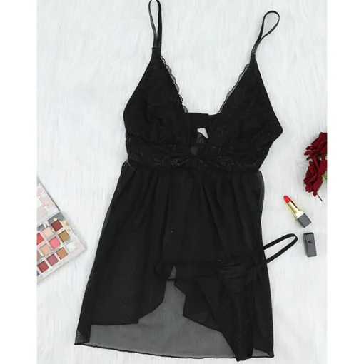 DL Collection Alusvaatteet>Musta babydoll ja stringit