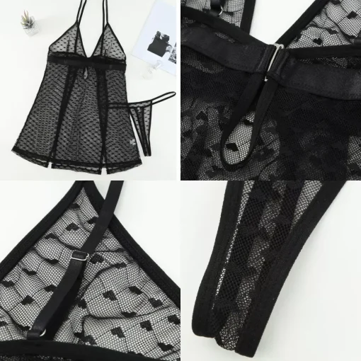 DL Collection Alusvaatteet>Musta babydoll ja stringit