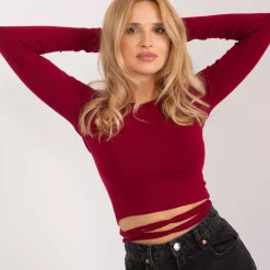 JEANS Pitkähihaiset Paidat>My red Lips Crop paita nyöreillä burgundi