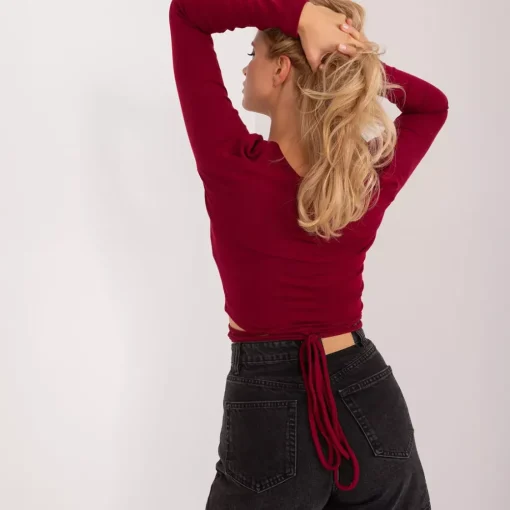JEANS Pitkähihaiset Paidat>My red Lips Crop paita nyöreillä burgundi