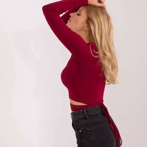 JEANS Pitkähihaiset Paidat>My red Lips Crop paita nyöreillä burgundi