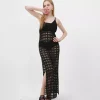 JEANS Neuleet | Maksimekot>Nandi puuvillainen neulemekko musta