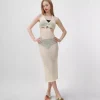 JEANS Maksimekot | Neuleet>Nandi puuvillainen neulemekko beige