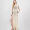 JEANS Neuleet | Maksimekot>Nandi puuvillainen neulemekko beige