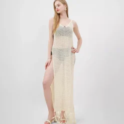 JEANS Neuleet | Maksimekot>Nandi puuvillainen neulemekko beige