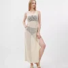 JEANS Neuleet | Maksimekot>Nandi puuvillainen neulemekko beige