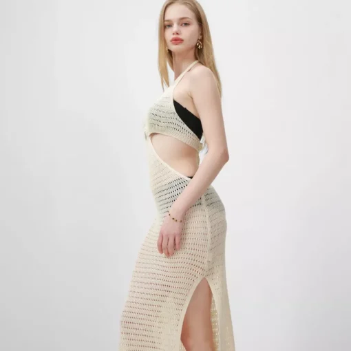 JEANS Maksimekot | Neuleet>Nandi puuvillainen neulemekko beige