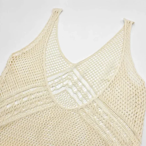 JEANS Neuleet | Maksimekot>Nandi puuvillainen neulemekko beige
