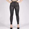 JEANS Housut>Naumy Coated stretch-housut musta