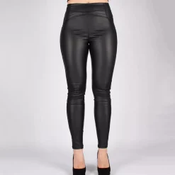 JEANS Housut>Naumy Coated stretch-housut musta